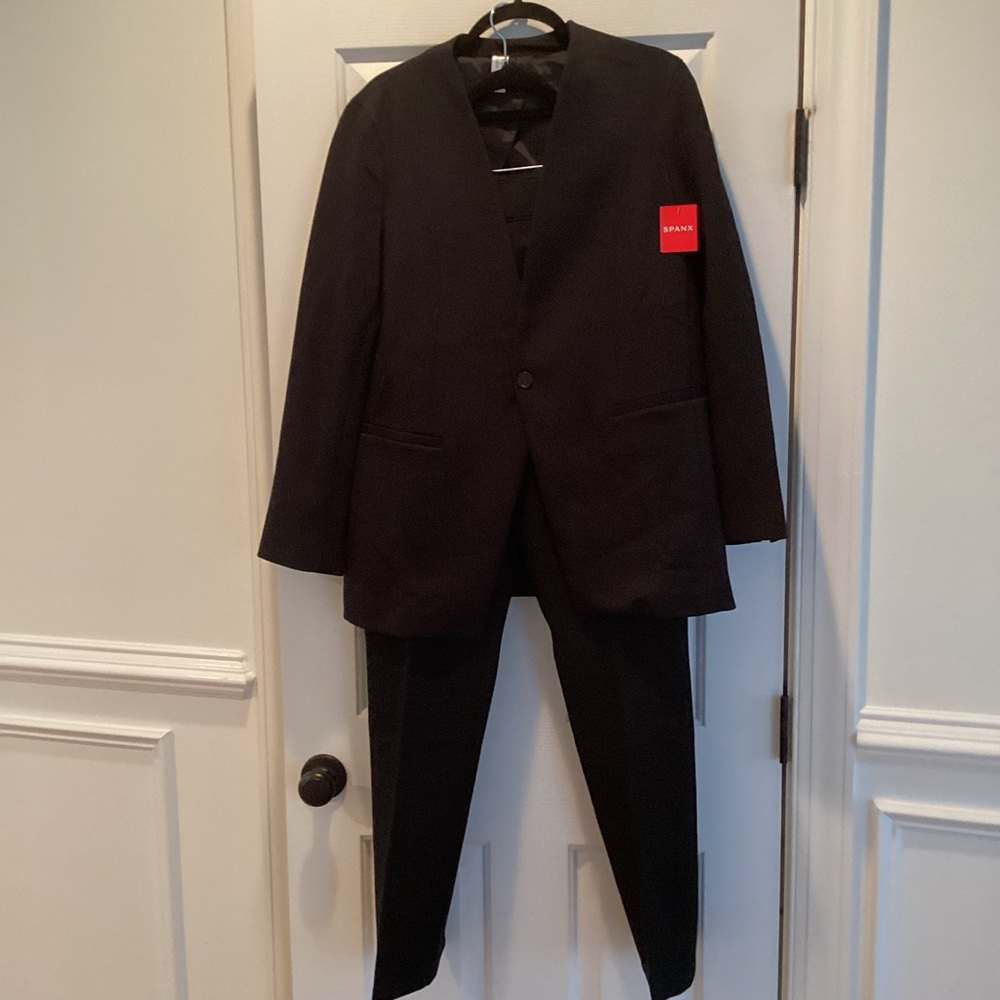NWT SPANX Perfect Blazer & Pant Black Suit M/L Tall